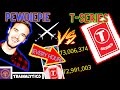 PEWDIEPIE vs T-SERIES Subscriber War | Oct.-Dec. 2018 | Every HOUR!
