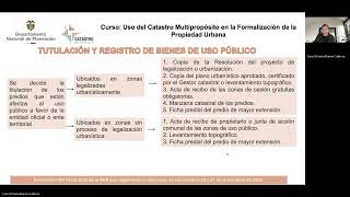 Módulo 3 (Tema 3) Uso del Catastro Multipropósito en la Formalización de la Propiedad Urbana