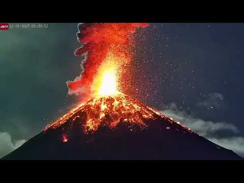 Dec 31, 2025: Large Volcanic Eruptions of Fuego Volcano Caught on Camera