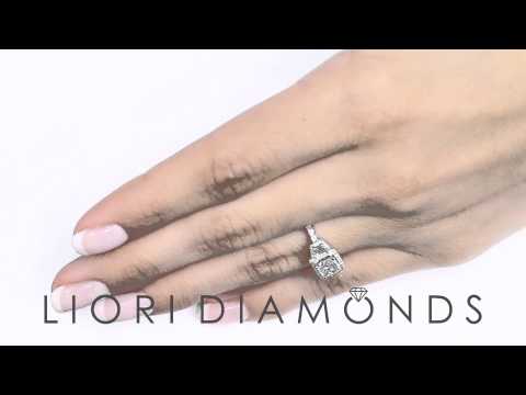 ER - 0880 - 1.89 Ct. D-VS1 Princess Cut Diamond Engagement Ring 18k White Gold Vintage Style