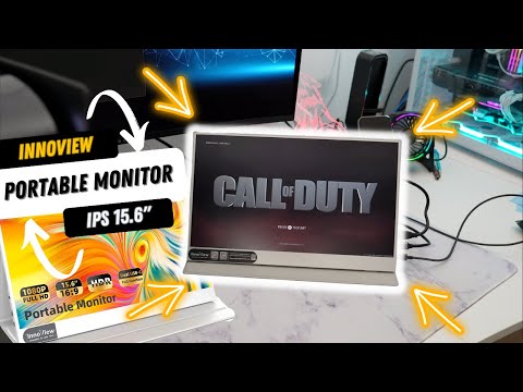 InnoView 15.6" Portable Monitor 60Hz Touchscreen 1080P 10-Point Touch Screen Monitor Portable with Protective Sleeve Built-in Stand, 1200:1 HDMI USB C Travel Monitors for Laptop, PC, Phone video review thumbnail