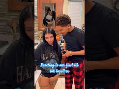 REACTING TO OUR FIRST TIKTOK WE MADE TOGETHER #couple #shorts #reaction #tiktok