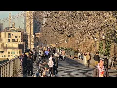a sunny winter afternoon on Brooklyn Heights Promenade, New York (1-16-23)