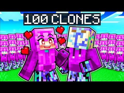 100 Clones Attempt to Kiss Dash in Minecraft!