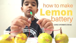 how to make a Lemon battery | DIY Lemon Battery LED Light up | Experiment for kids