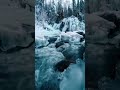 Relax Awesome Frozen Waterfall | River Sounds 🧘| Calming White Forest Winter Sound #shorts #viral