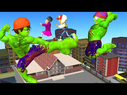 Nick transforms Giant NickHulk rescue twin brother vs Tani - Scary Teacher 3D Funny Story Animation