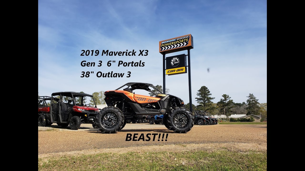 Gen 3 Portals on 2019 Canam Maverick X3 - 38 inch Outlaw 3s