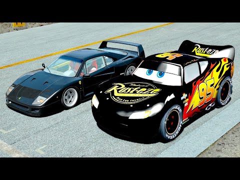 Lightning McQueen Carbon Edition vs Ferrari F40 Step 3 at Top Gear Track