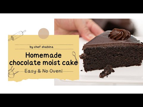 "Decadent No-Oven Homemade Chocolate Moist Cake: Easy & Delicious Recipe"