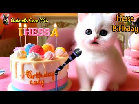 HESSA HAPPY BIRTHDAY SONG WITH NAMES | Adorable Cute Cat 😺
