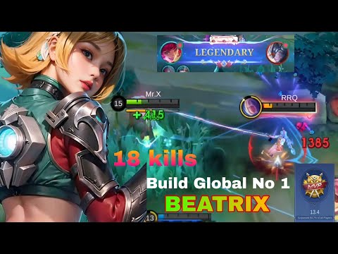 18 Kills!! Best Beatrix One Shot Build and Emblem!! - Build Top 1 Global Beatrix ~ MLBB