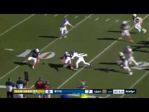 BYU's Brayden El Bakri has a big hit on San Jose State player