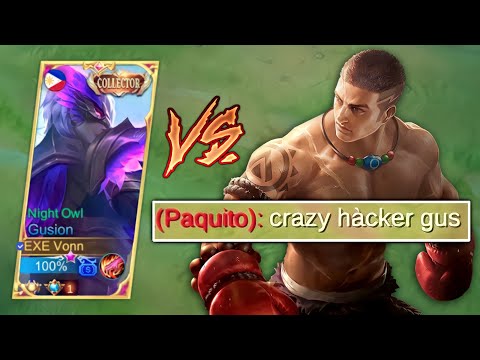 GUSION ULTRA FASTHAND VS STRONG FIGHTER PAQUITO META JUNGLER!!