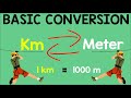 Converting Meter to Kilometer and Kilometer to Meter | Animation