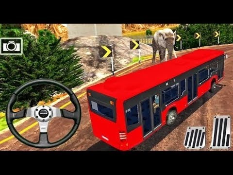 US Offroad Bus Driving Simulator 2018 | Red, Blue Bus Driving Mountain Road - Car Games