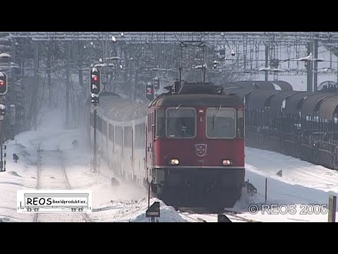 2005-02 [SDw] Bahnhof Kandersteg with deep fresh snow; Classic BLS SBB, stunning sunny weather!