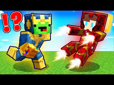 IRON MAN Speedrunner VS THANOS Hunter - Maizen JJ vs Mikey in Minecraft!