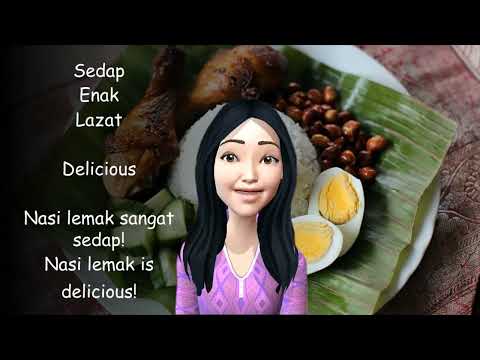 Speak Malay Conversation with Learn Malay Food Vocabulary Sentence - Sedap, enak, lazat - delicious