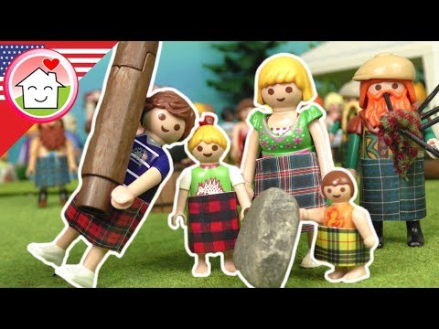 Playmobil English - The Playmobil City Highland Games - The Hauser Family - Toy films for kids