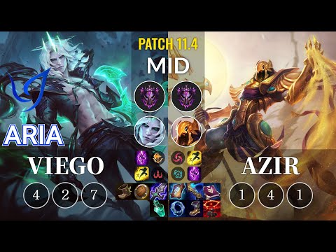 CGA Aria Viego vs Azir Mid - KR Patch 11.4