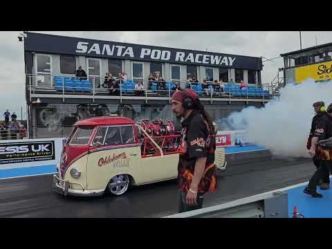 oklahoma willy jet bus in 4k up close full flame show and run at santapod raceway #jet #jetbus