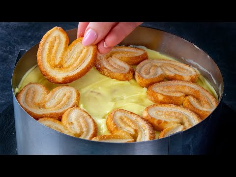 Fine cake made of palmier cookies - ready in 5 min!