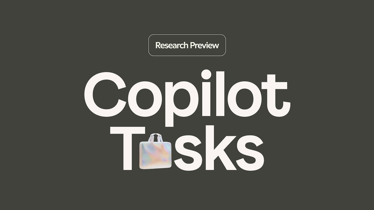 A New Approach to Productivity: Meet Copilot Tasks - YouTube
