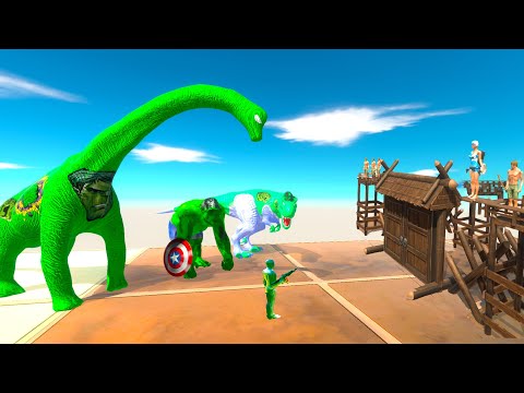 HULK DINOSAURS TEAM + FPS AVATAR EXTREME PARKOUR TRAP RESCUE MISSION - ARBS