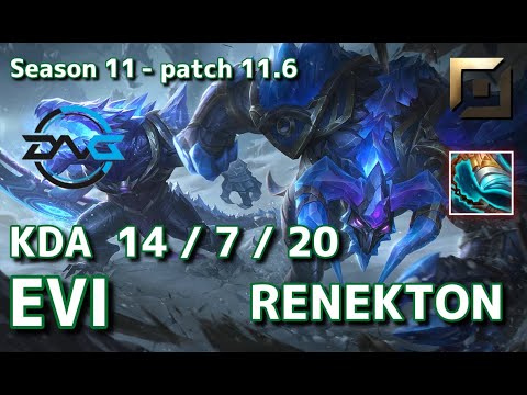 【韓国サーバー/C1/94位】DFM Evi レネクトン(Renekton) VS ジェイス(Jayce) TOP - Patch11.6 KR Ranked【LoL】