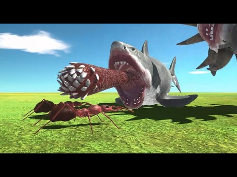 Baby Shark Megalodon Attack All Units Giant Invertebrates - Animal Revolt Battle Simulator T 10000