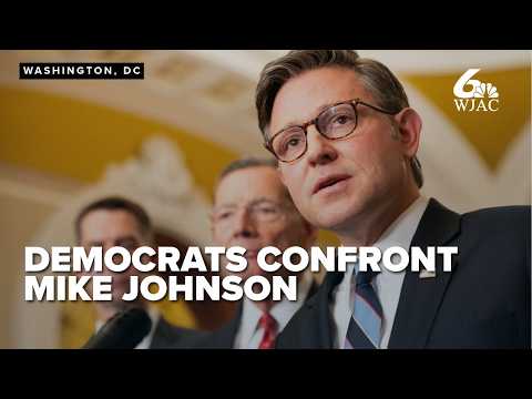 FULL: Democrat Senators Mark Kelly, Ruben Gallego confront Mike Johnson on day 8 of shutdown