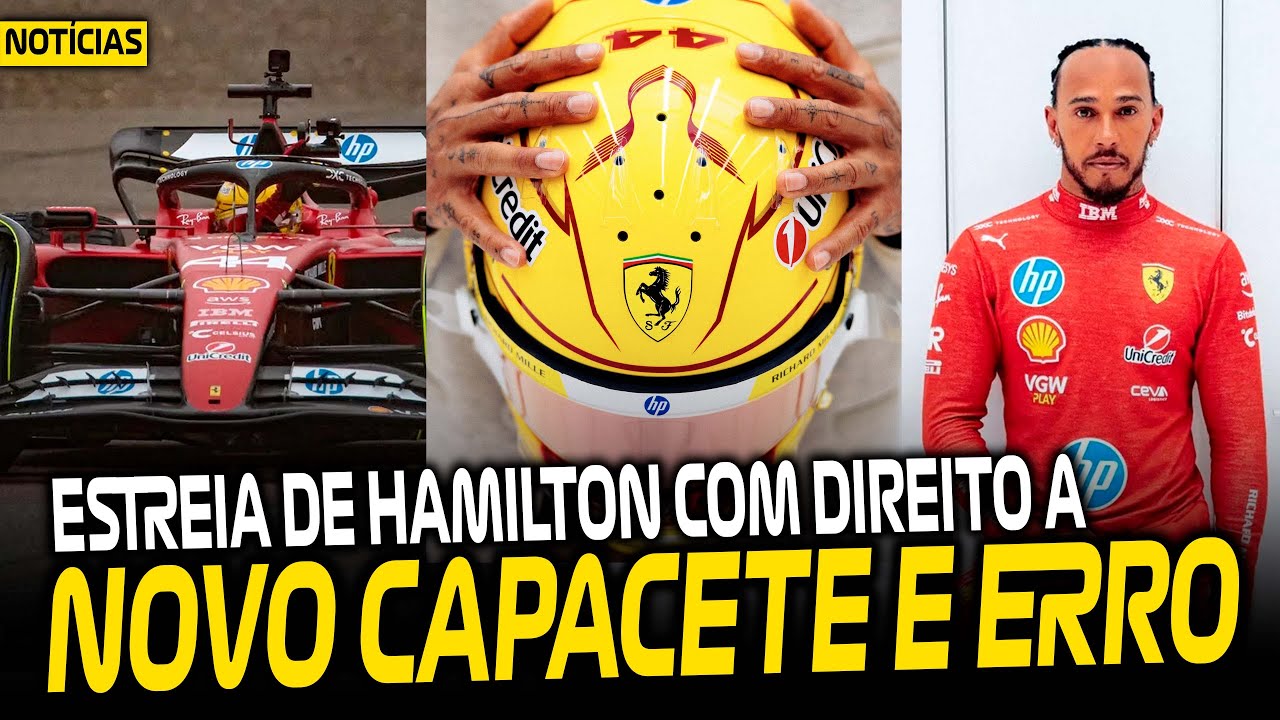 HAMILTON ESTREIA PELA FERRARI COM NOVO (BELO) CAPACETE E PEQUENO ERRO / UPGRADES RED BULL