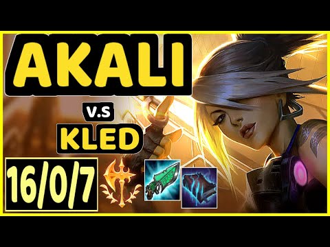 ROBO (AKALI) vs KLED - 16/0/7 KDA TOP CHALLENGER GAMEPLAY - BR