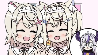 【手描き】メイドカフェフワモコへ訪れたヤバい客【フワワ・アビスガード/モココ・アビスガード/ラプラス・ダークネス/ホロライブ切り抜き/手描き切り抜き】