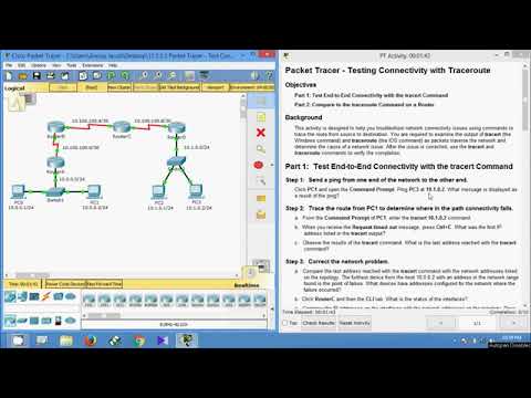 11.3.2.3 Packet Tracer - Test Connectivity with Traceroute.