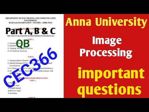 CEC366 Image Processing important questions 