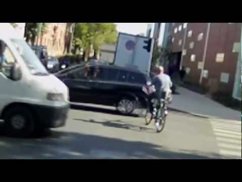 Silly cyclist - Did he notice the red light?