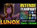 Intense Teamfights Lunox 17 Kills - Top 1 Global Lunox ANDY POWER - Mobile Legends