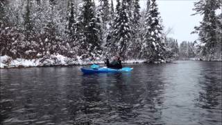preview picture of video 'Kayaking the Namekagon River in Hayward, WI on 5/3/13 after record snow fall'