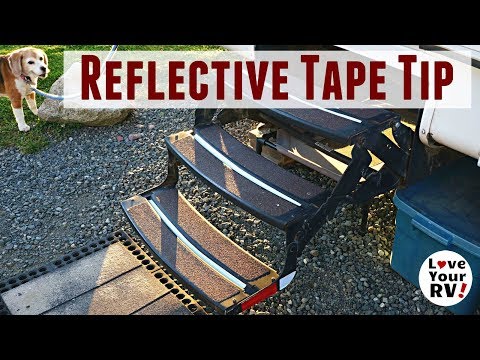 Reflective Tape on RV Step for Added Safety Tip