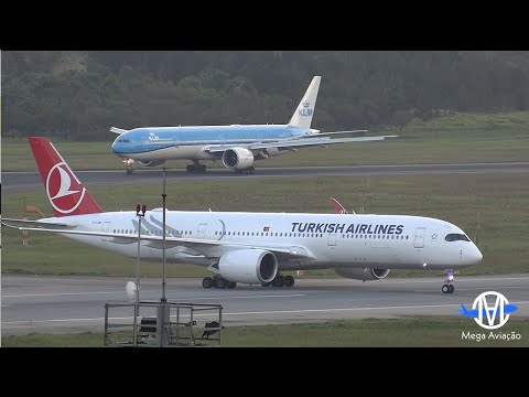 Show de pousos e decolagens Aeroporto Internacioanal de Guarulhos S/P Movimento Espetacular 16/01/24