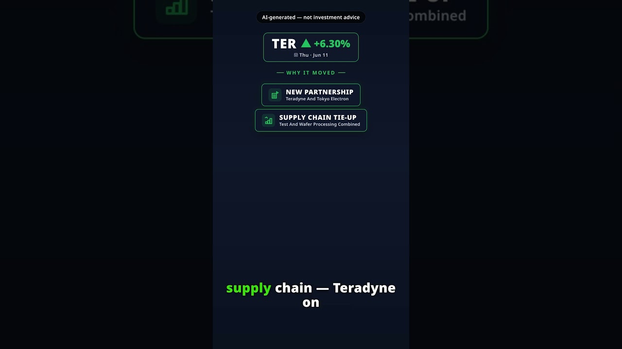 Why Is Teradyne Stock Jumping Today? TER +6.30% (Jun 11) — Tokyo Electron Partnership
