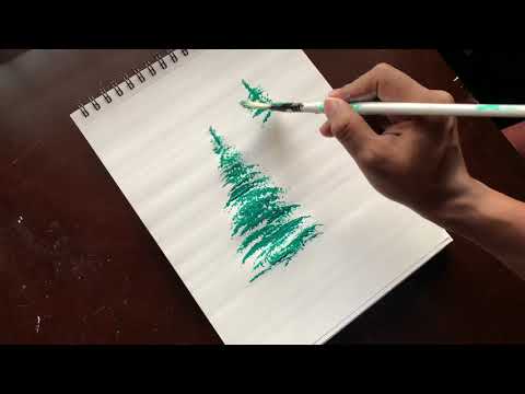 How to Paint Trees using Fan Brush |For Beginners| Easy & Fun |Daily Art Therapy