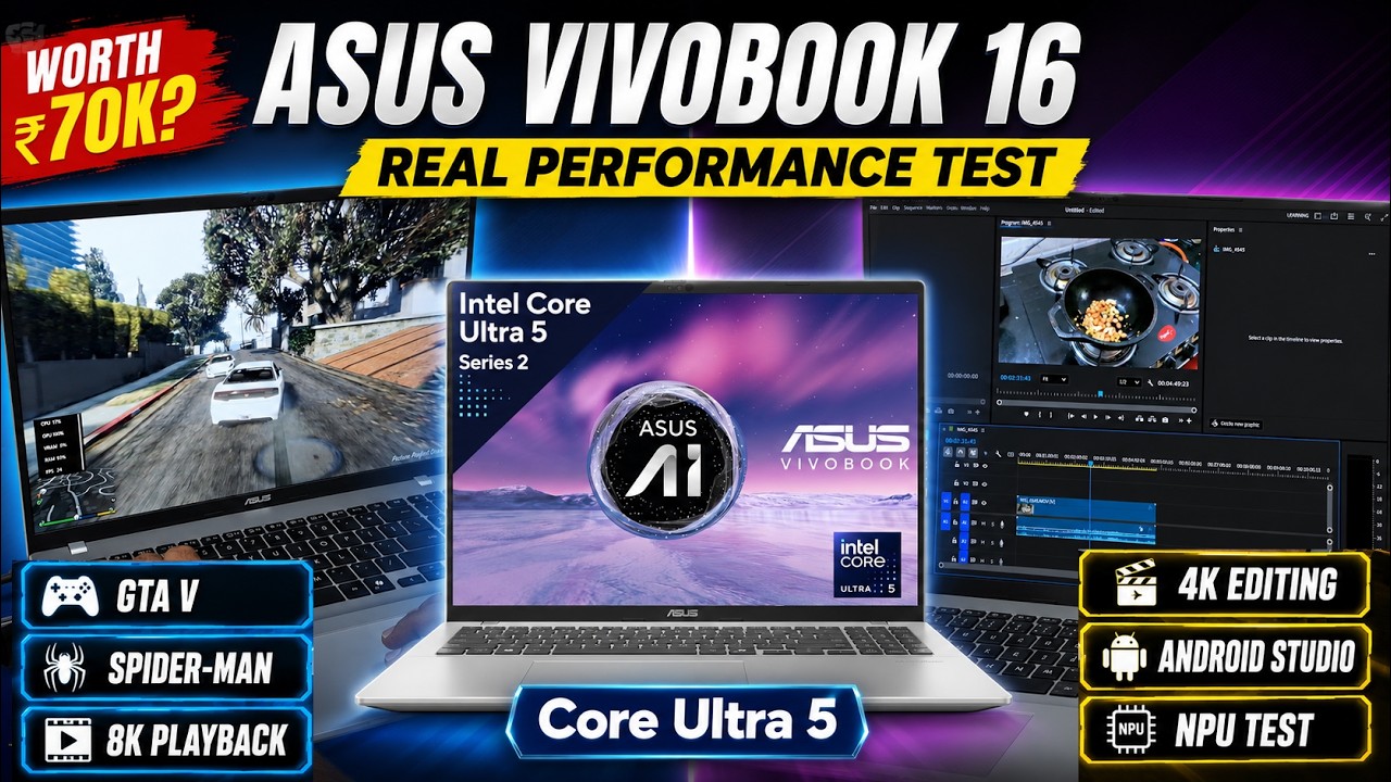 Miniatura da avaliação em vídeo de Laptop Asus Vivobook 16 Copilot PC AMD Ryzen 5