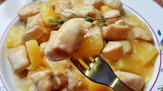 Pollo con piña, fácil y rápido.¡ Disfruta la receta!