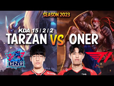 LNG Tarzan vs T1 Oner - Tarzan WUKONG vs LEE SIN Jungle - KR Ranked