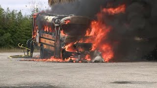 HISD school bus catches fire