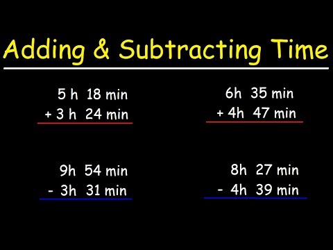 How To Add and Subtract Time in Hours and Minutes