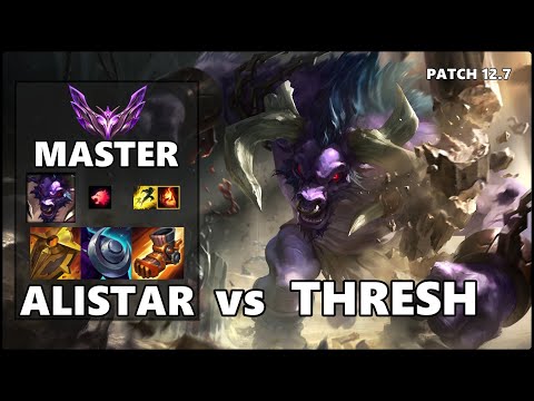 SEASON 12 MASTER Support Gameplay - ALISTAR vs THRESH Patch 12.7